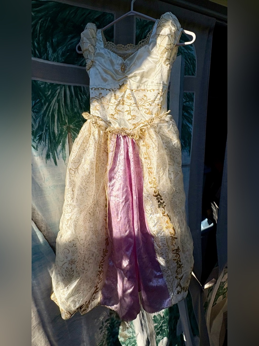Disney repunzel Gold and Pink Princess Costume Dress